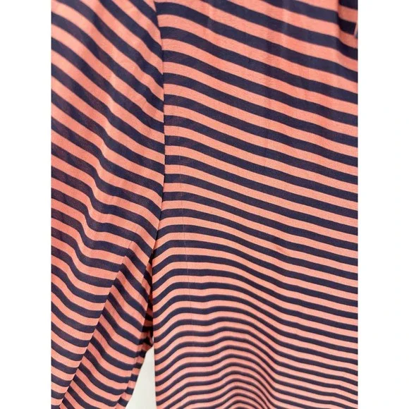 Banana Republic Womens 100% Silk Blouse Medium Pink Navy Striped Sheer - Picture 10 of 10